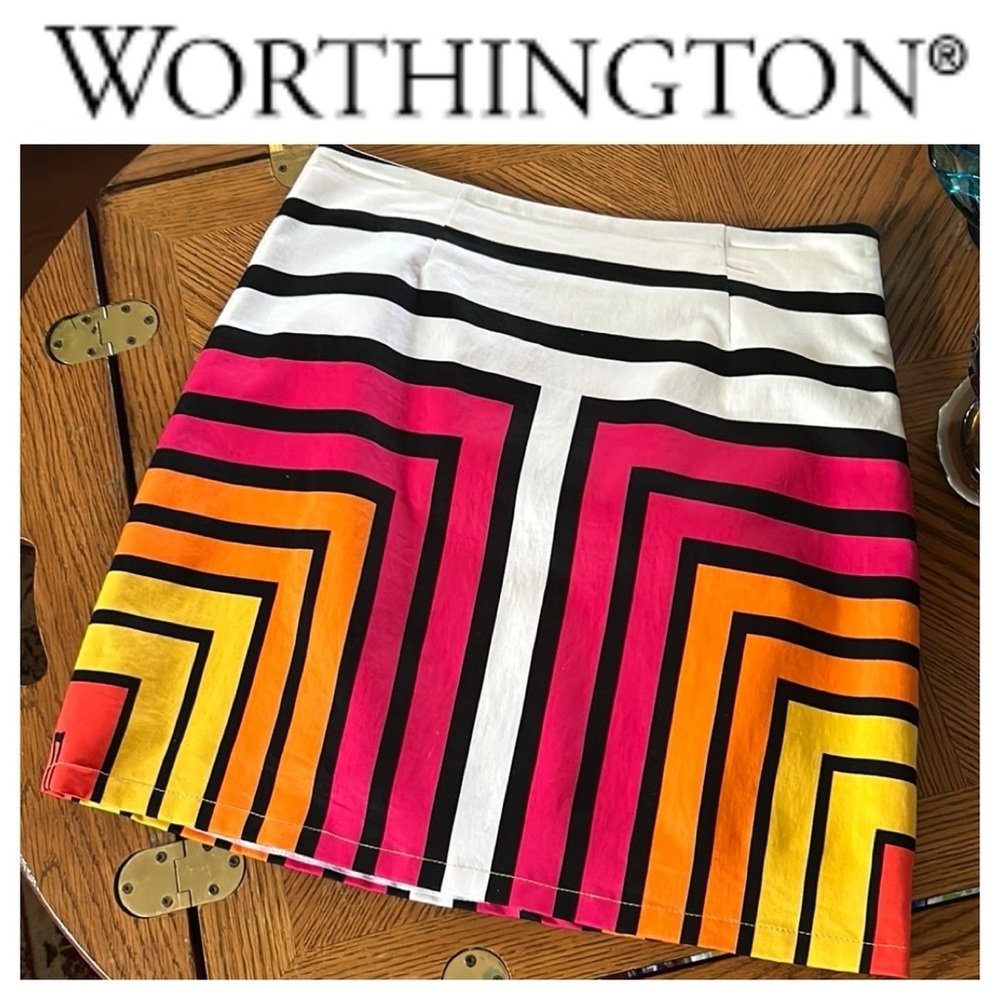 Geometric Colorblock Skirt - Picture 2 of 14